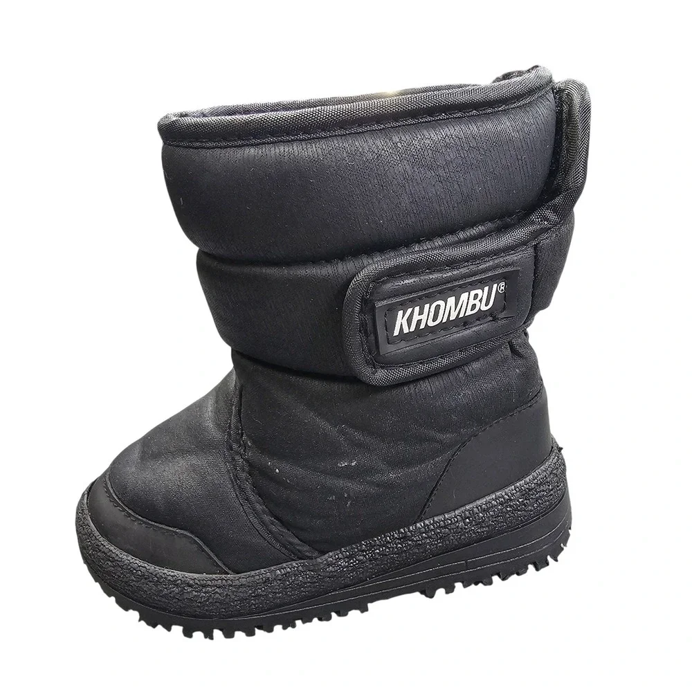 Khombu Trooper I Toddler 8M Black Winter Snow Boots Faux Fur Lined Puffer Kids‎
